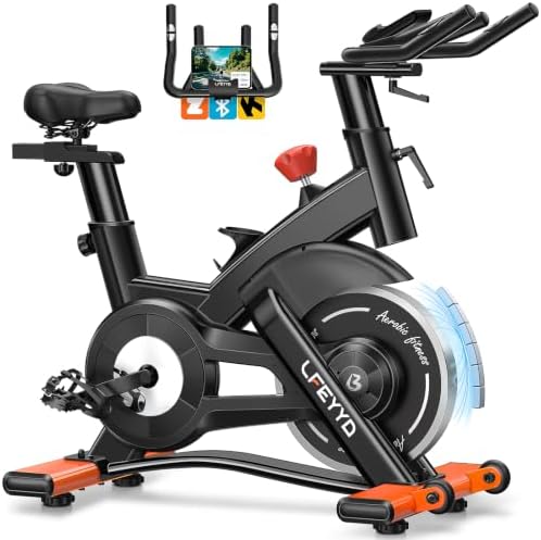 Exercise Bike,400LB Magnetic Stationary Bike with App and Heart Monitor